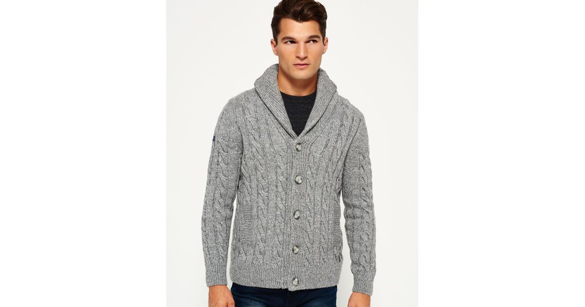 superdry shawl cardigan mens