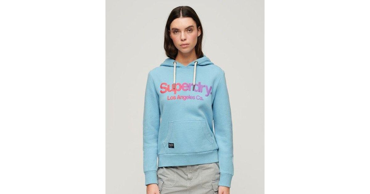 Superdry Tonal Rainbow Hoodie in Blue Lyst