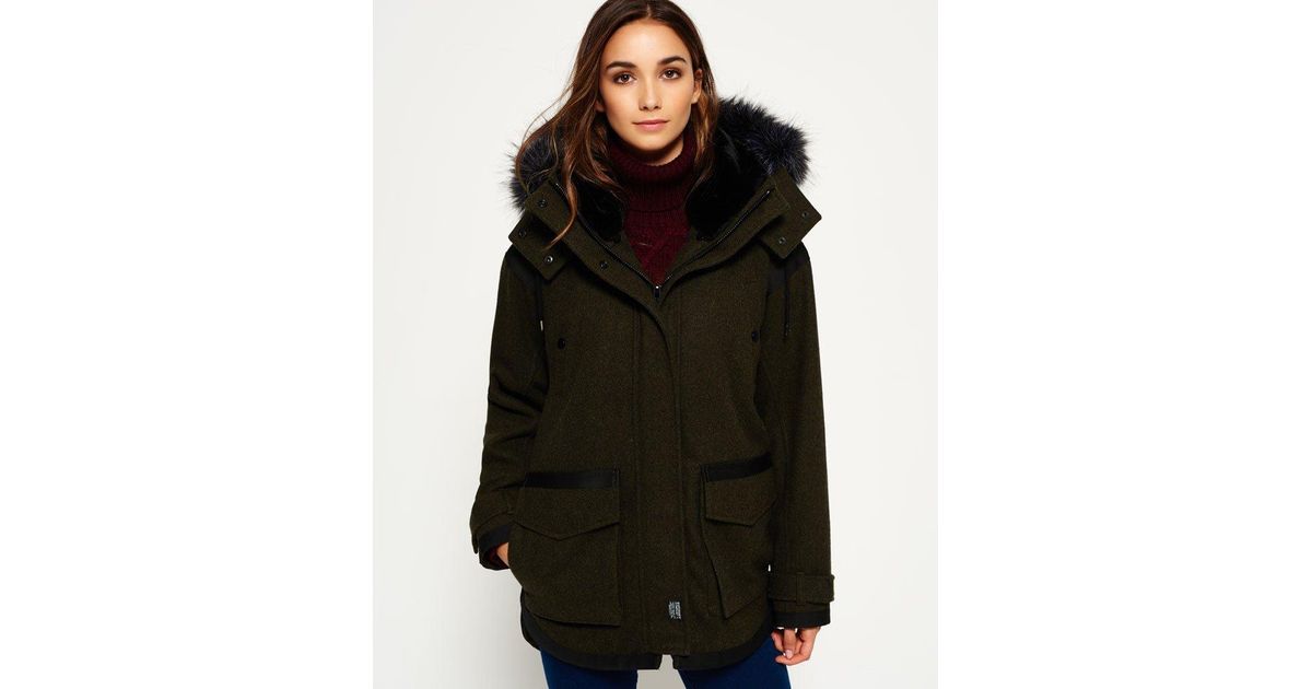Superdry Fjord Ovoid Parka Coat in Green - Lyst