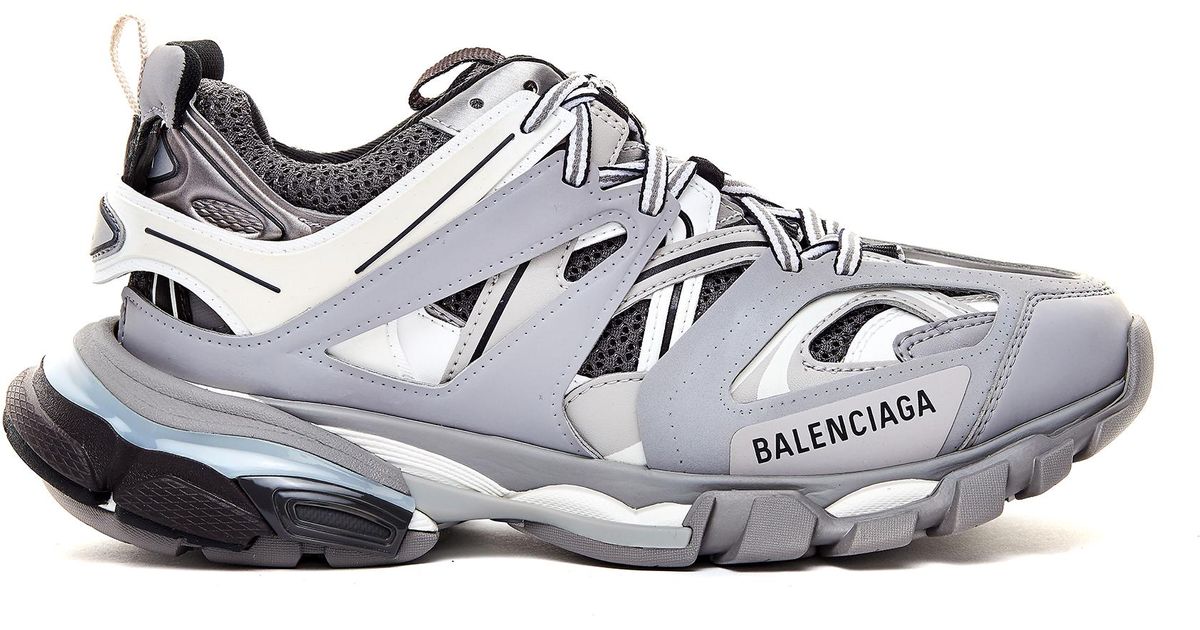 Balenciaga Grey & White Track Sneakers in Gray - Save 12% - Lyst