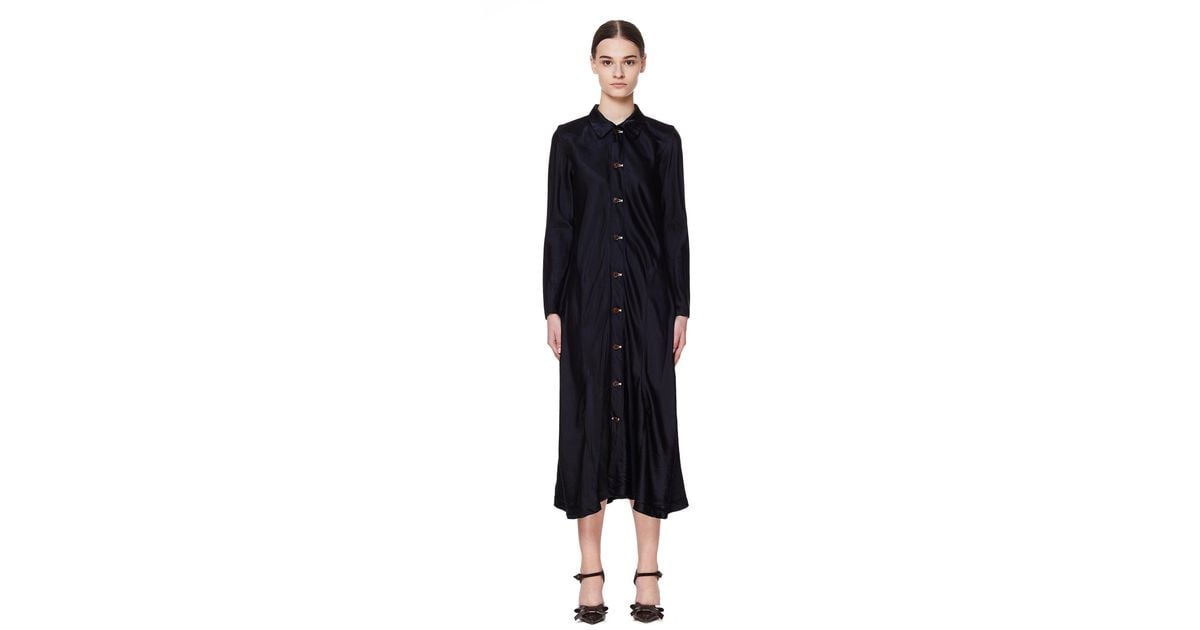 Comme des Garçons Navy Blue Satin Dress - Lyst