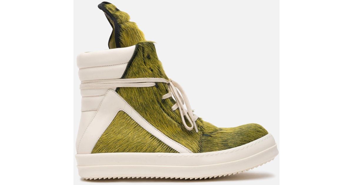 Rick Owens Pony Hair Geobasket in Green for Men Lyst UK