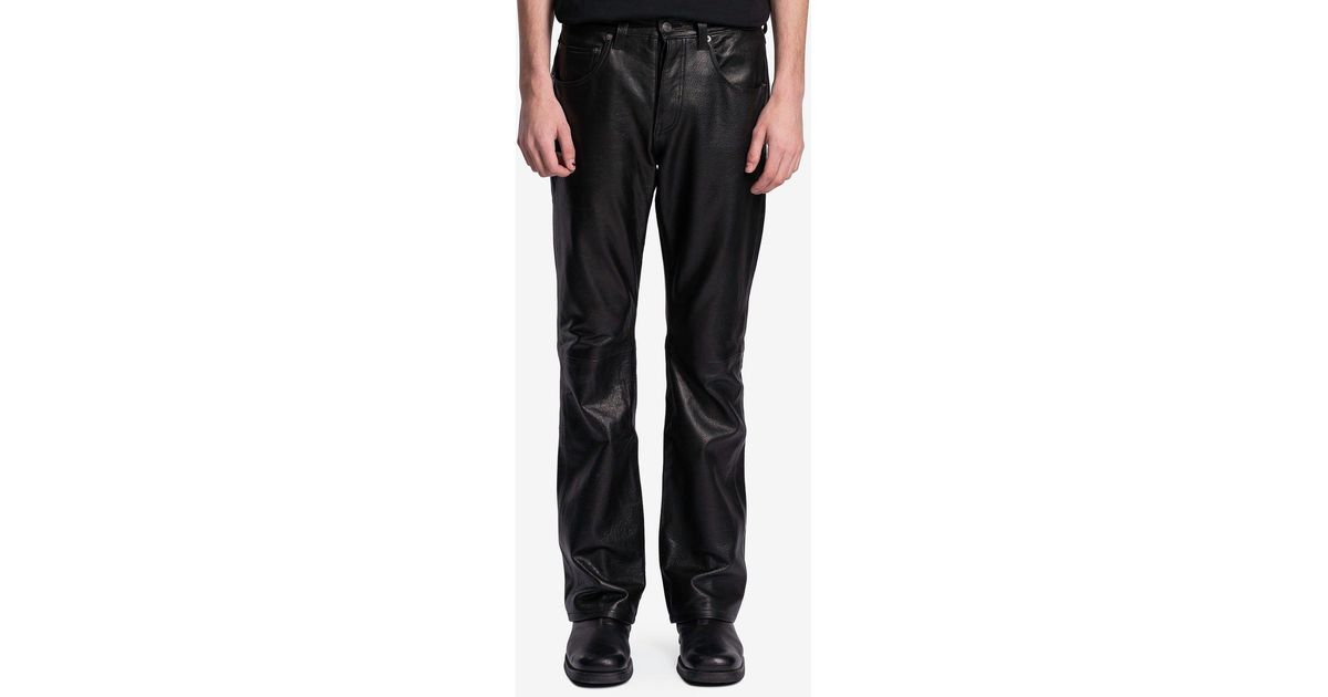 Enfants Riches Deprimes Leather Flare Jeans in Black for Men | Lyst UK