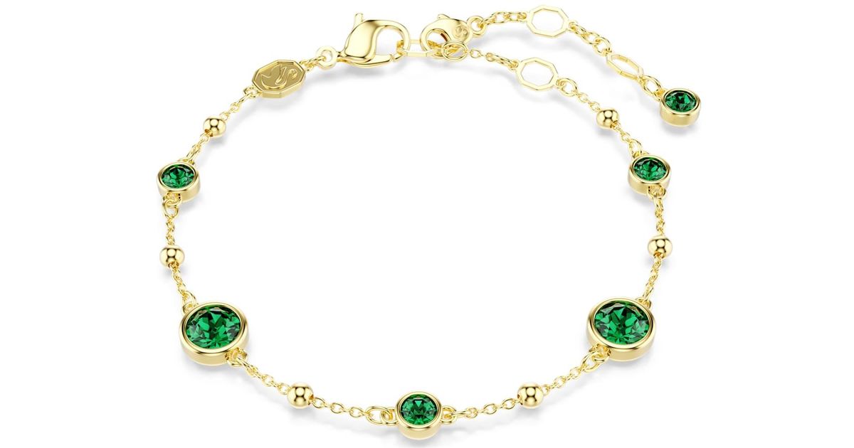 Swarovski Imber Bracelet, Round Cut, -Tone Plated in Green Lyst UK