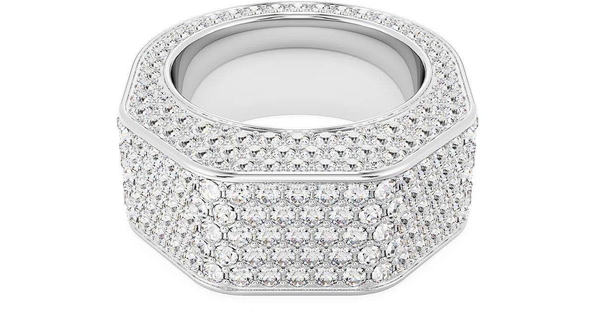 Swarovski Dextera Pave Octagon Shape Cocktail Ring, Size 52 in White | Lyst