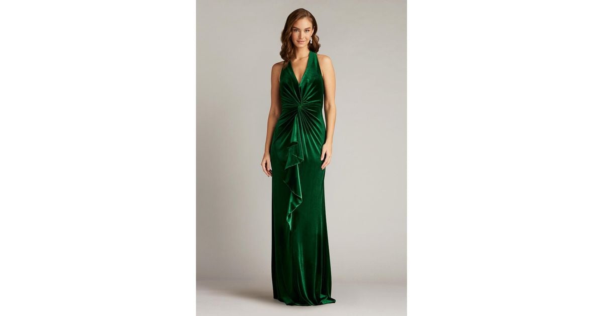 cider green velvet dress Baltic Born Womens Meghan Velvet Wrap Maxi Dress | Deep Green