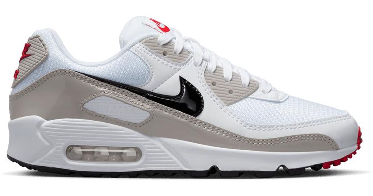 Nike W Air Max 90 'white Grey Red' in Gray | Lyst