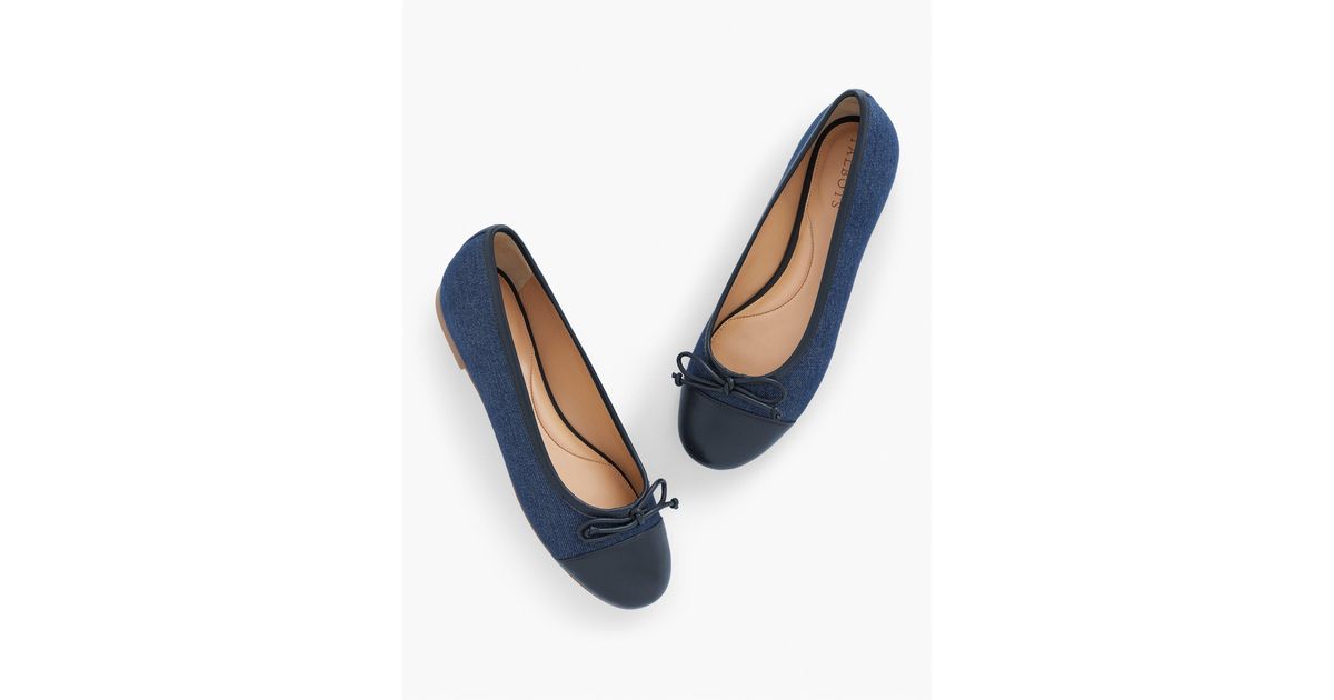 Talbots Blair Denim Ballet Flats in Blue Lyst