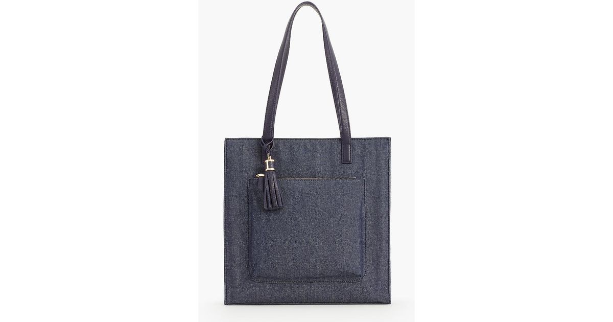 Lyst Talbots Denim Tote Bag In Blue