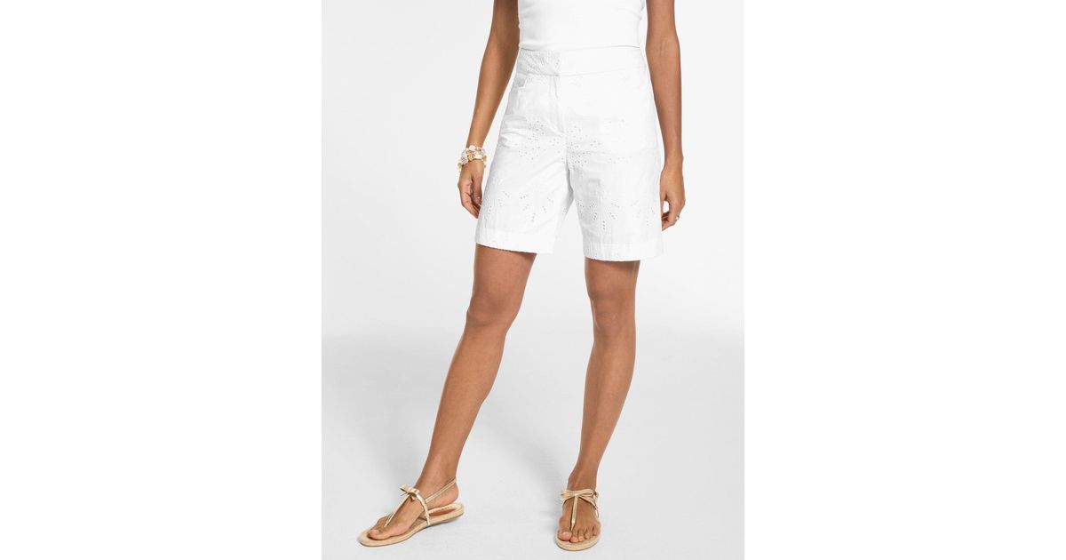 Talbots Smashing6 Talbots Eyelet Shorts in White | Lyst