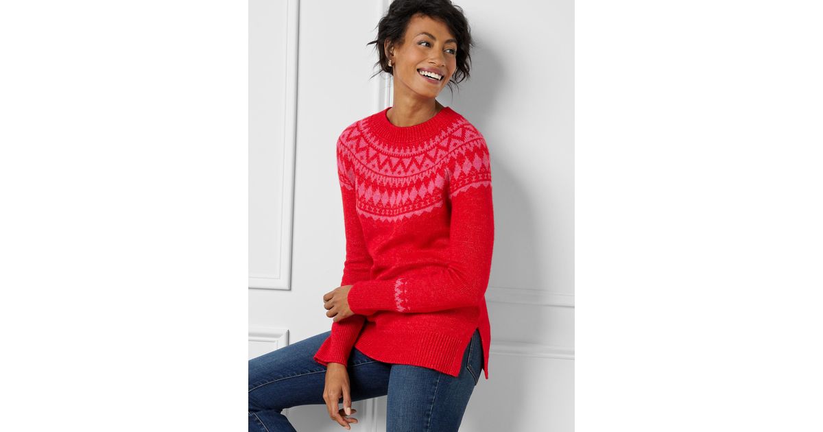 Fair isle crewneck sweater cheap