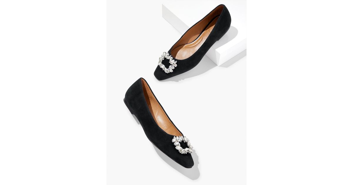 Talbots Smashing6 Talbots Whitley Crystal Suede Flat in White | Lyst