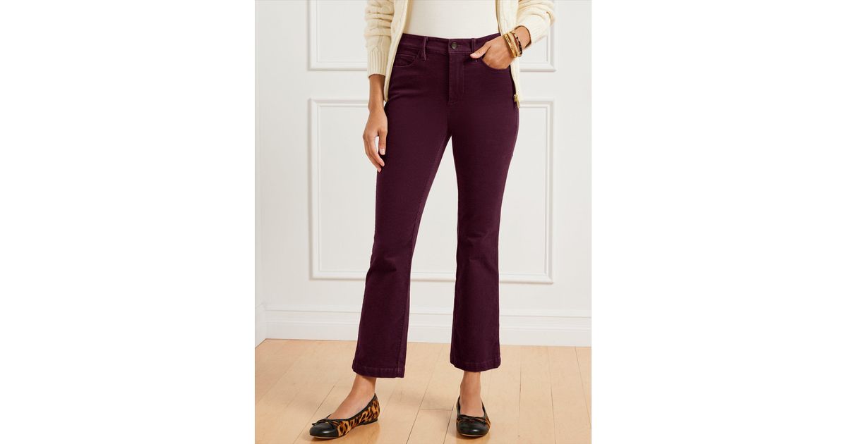 Talbots Stretch Corduroy Demi Boot Pants in Red