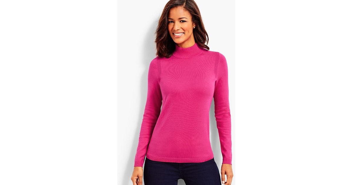 hot pink mock turtleneck