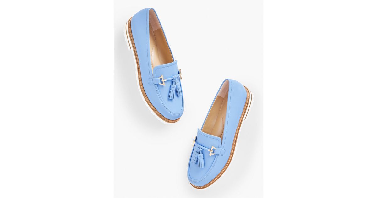 Talbots Laura Tassel Soft Nappa Loafers in Blue Lyst