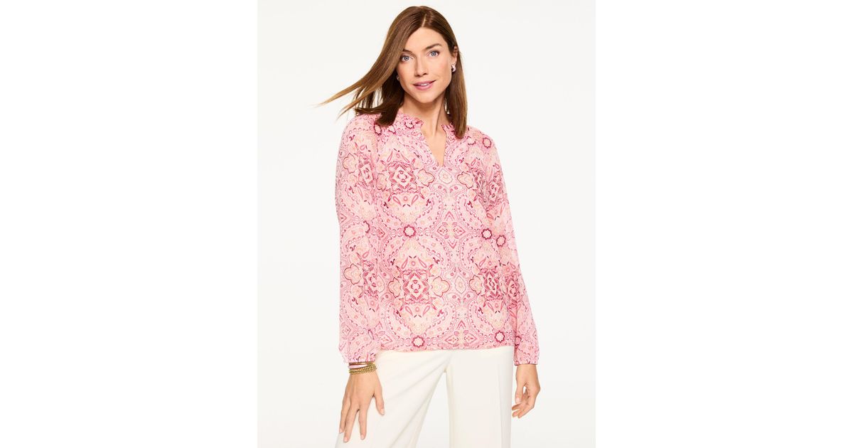 Talbots Smashing6 Talbots Medallion Paisley Top in Pink | Lyst