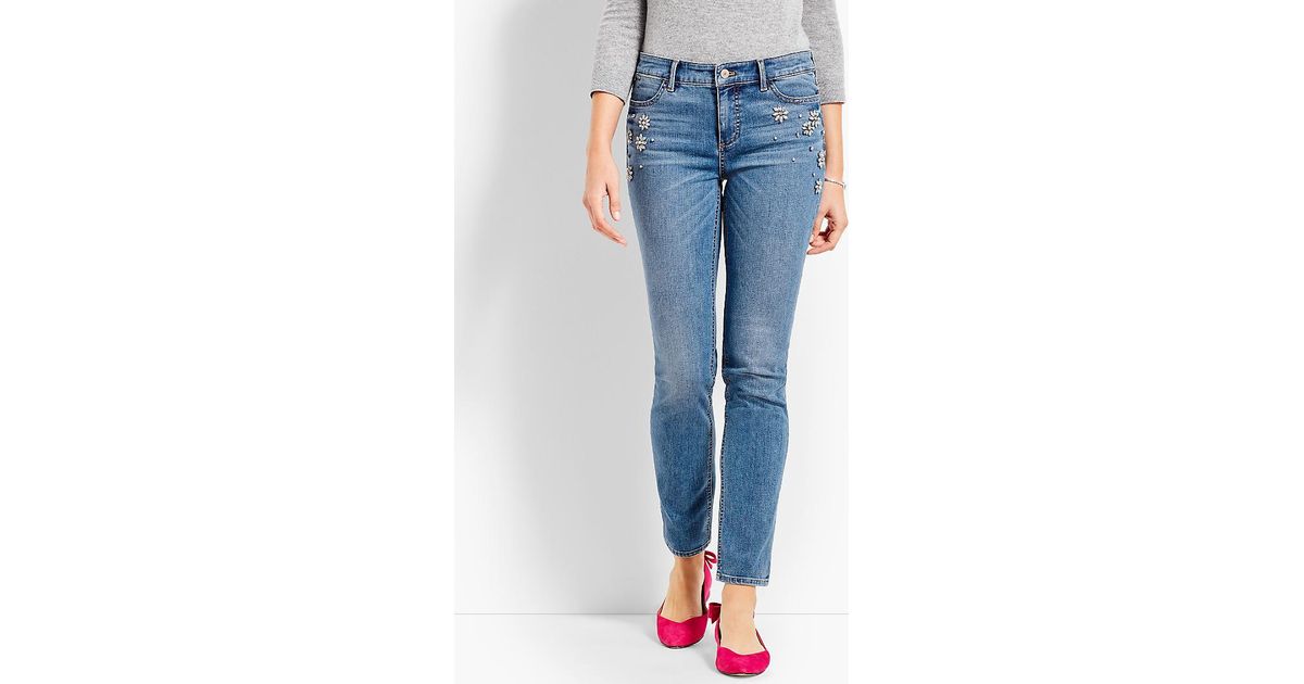 Rhinestone-embellished Denim Slim Ankle 