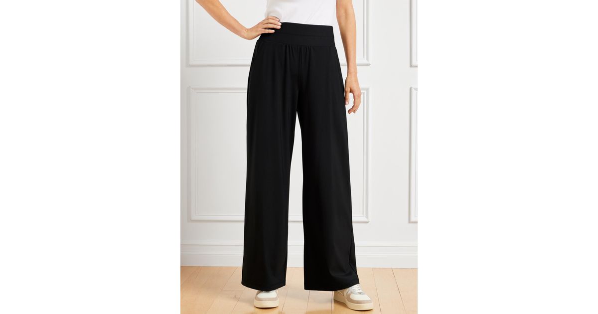 Talbots Out & About Stretch Wide Leg Pants in Black | Lyst