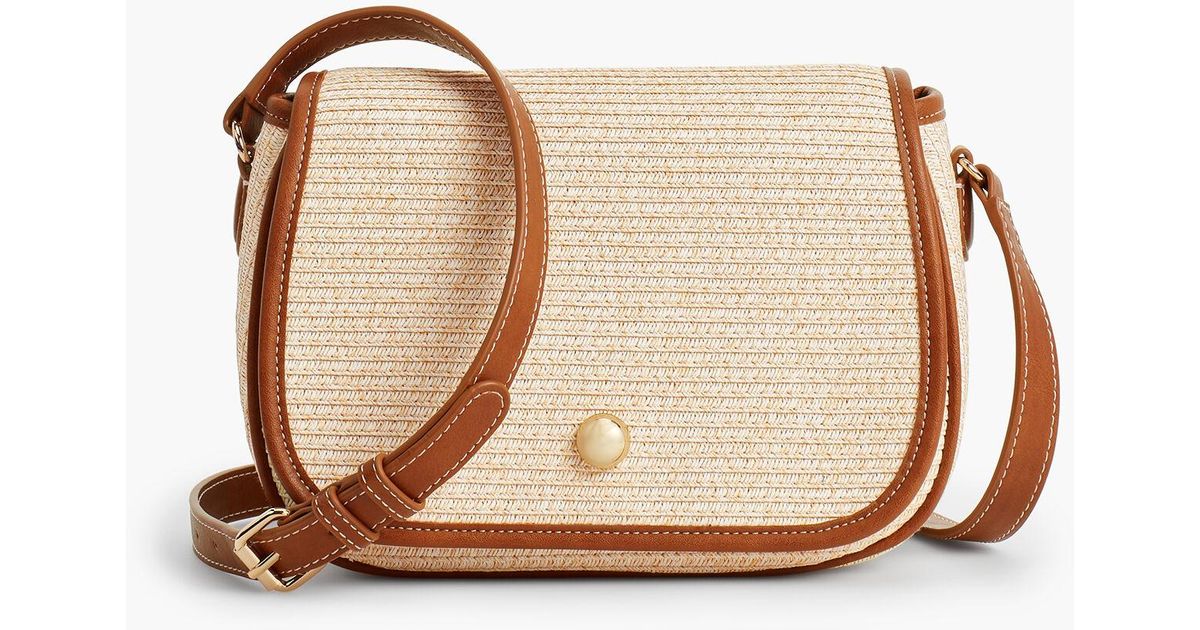 Talbots Packable Paper-straw Crossbody Bag in Natural | Lyst