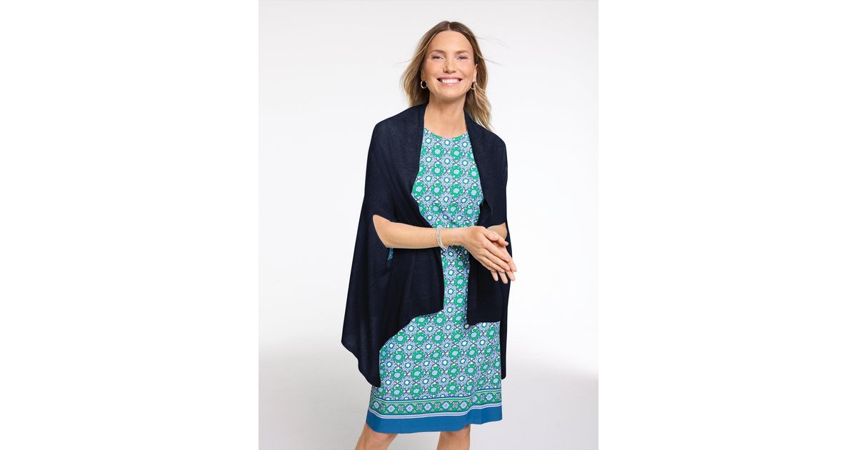 Talbots Ruanas Talbots Linen Blend Travel Ruana in Blue | Lyst