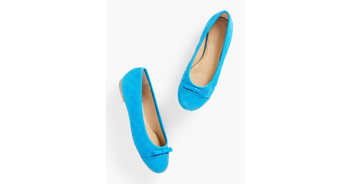 Talbots Blair Quilted Ballet Flats in Blue | Lyst
