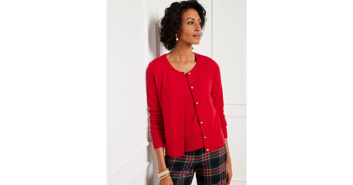 Talbots red cardigan top