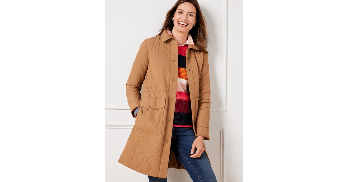 Talbots quilted store long coat