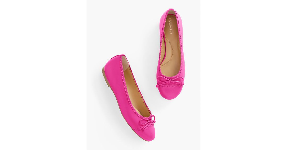 Talbots Blair Stitch Nappa Ballet Flats in Pink | Lyst