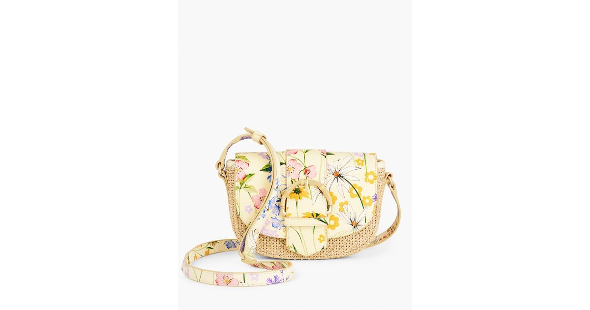 Talbots Chunky Straw Floral Crossbody Bag in Metallic Lyst