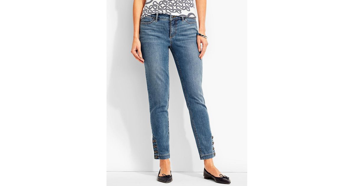 Five-pocket Button-ankle Jean-clear 