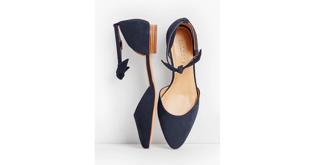 blue ankle strap flats