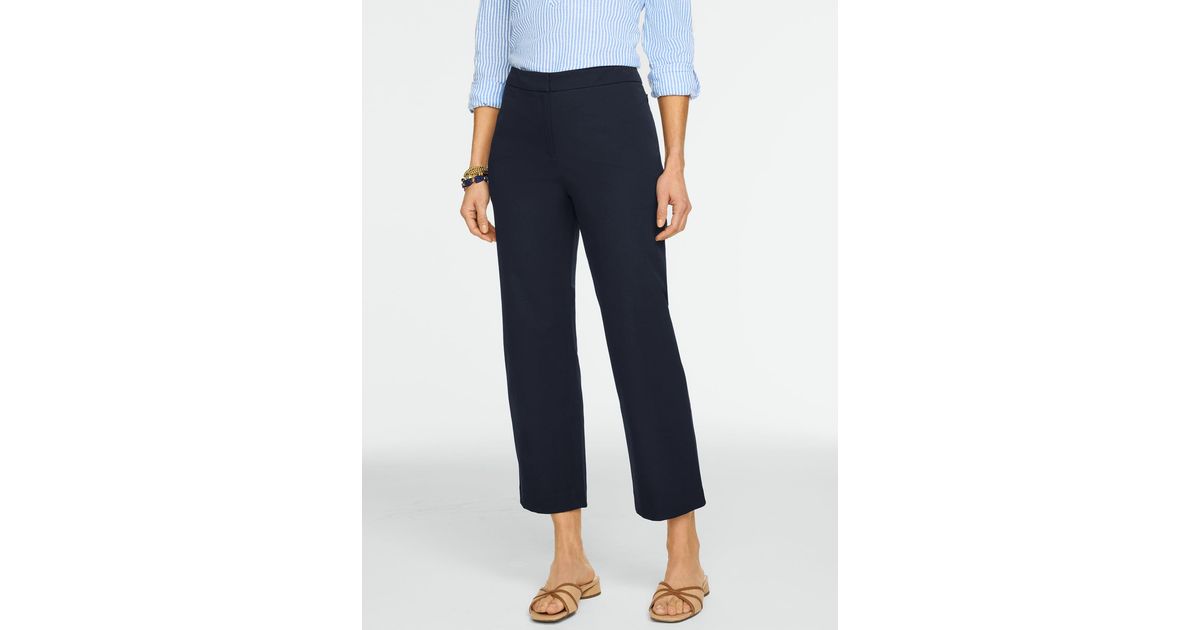 Talbots Smashing6 Talbots Straight Ankle Cotton Bi-stretch Pants in Blue | Lyst
