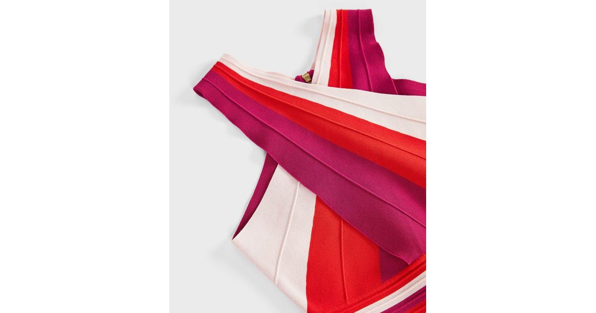 Ted Baker Metropolis Stripe Knit Skater Dress in Pink | Lyst