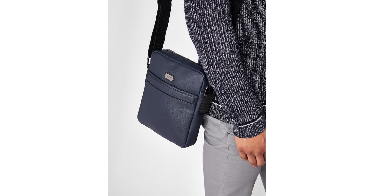 Ted Baker Crossgrain Mini Flight Bag in Blue for Men | Lyst