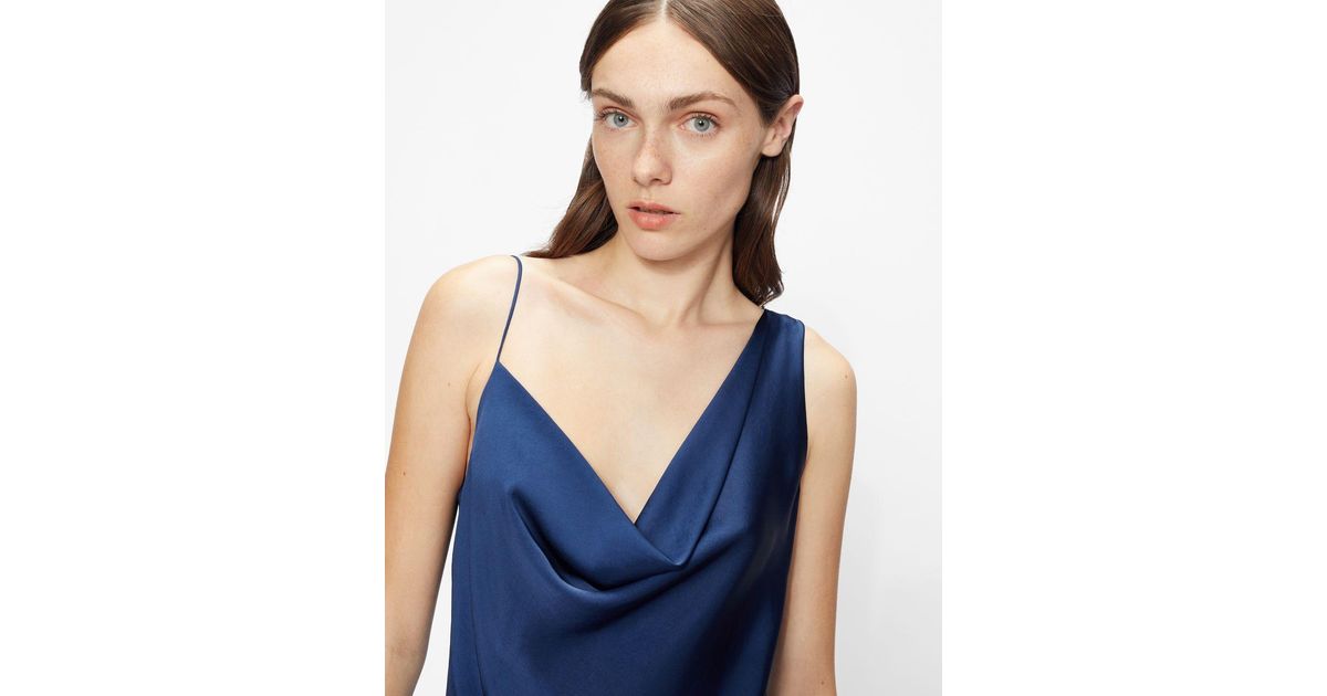 Ted Baker Asymmetric Cowl Neck Slip Dress in Blue | Lyst
