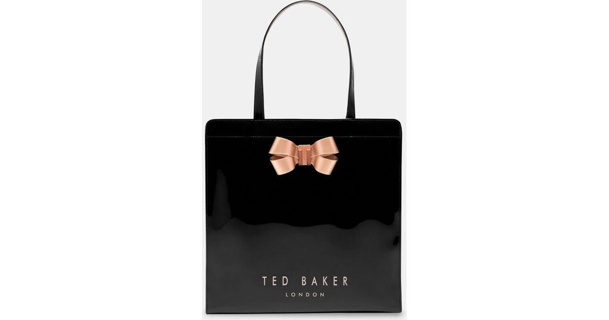 Ted Baker Bow Detail Large Icon Bag in Black | Lyst