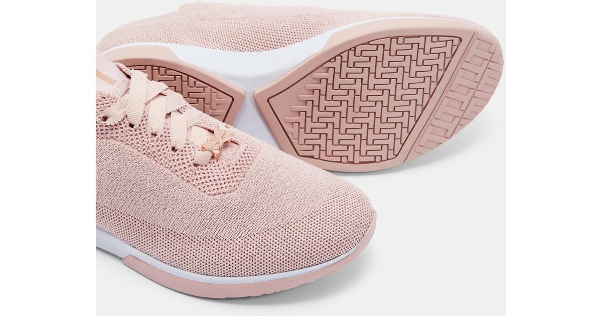 pink knit trainers