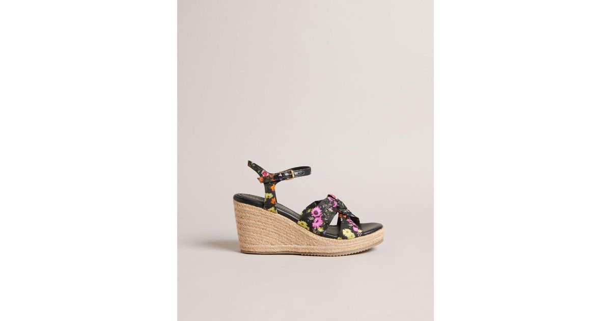 Ted Baker Floral Soft Knot Espadrille Wedges in Natural | Lyst