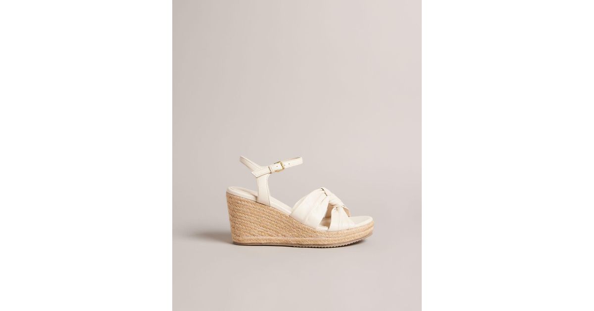Ted Baker Knotted Wedge Espadrille Sandals in Natural | Lyst
