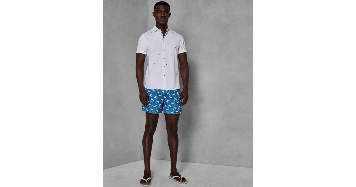 ted baker flamingo swim shorts