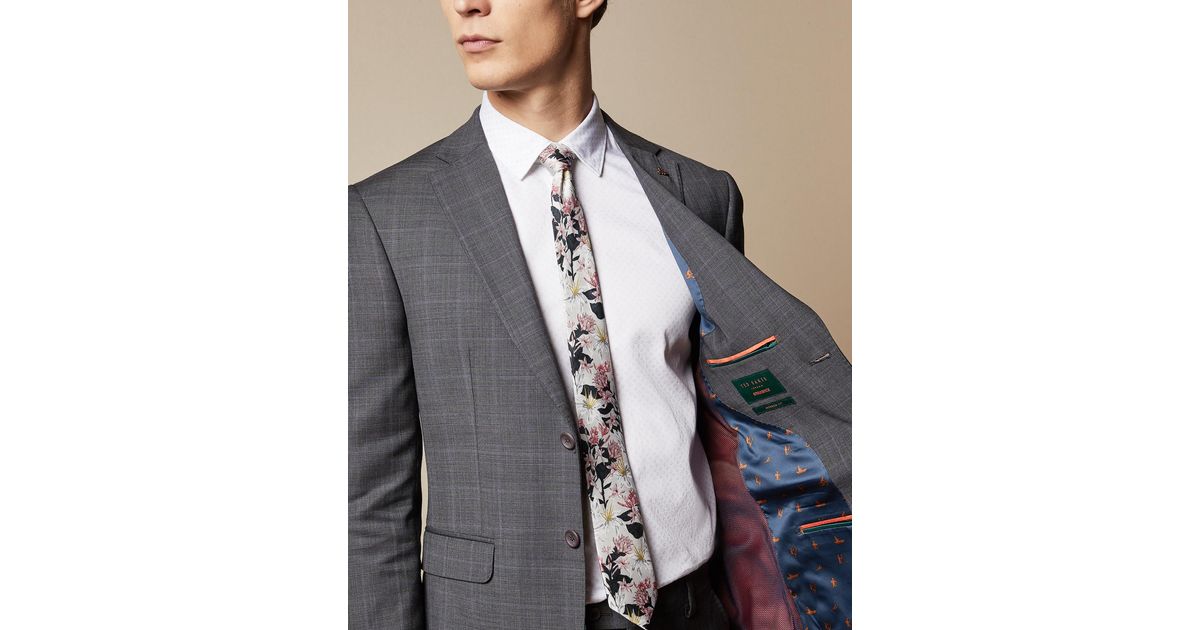 Ted Baker Checked Twopiece Wool Endurance Suit in Grey for Men Lyst Canada