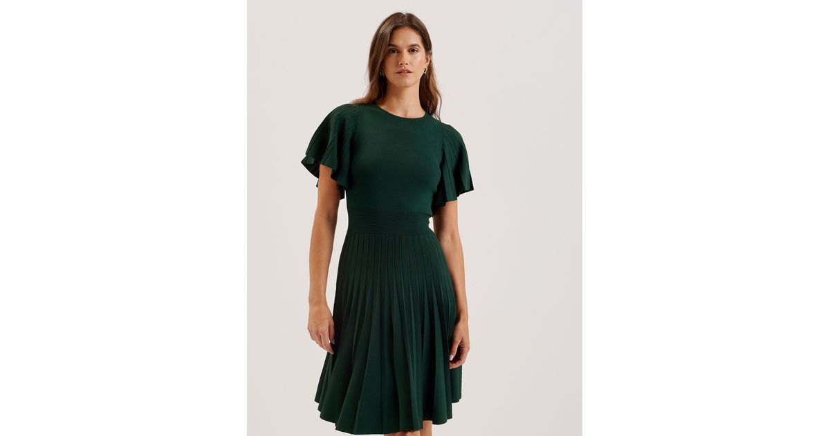 strapless open back dress Shop Sandiyy Printed Pleated Mini Dress With Knit Blue for Women Online