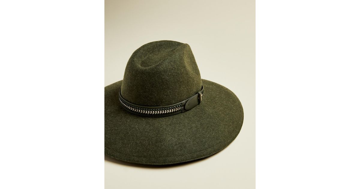 green floppy wool hat