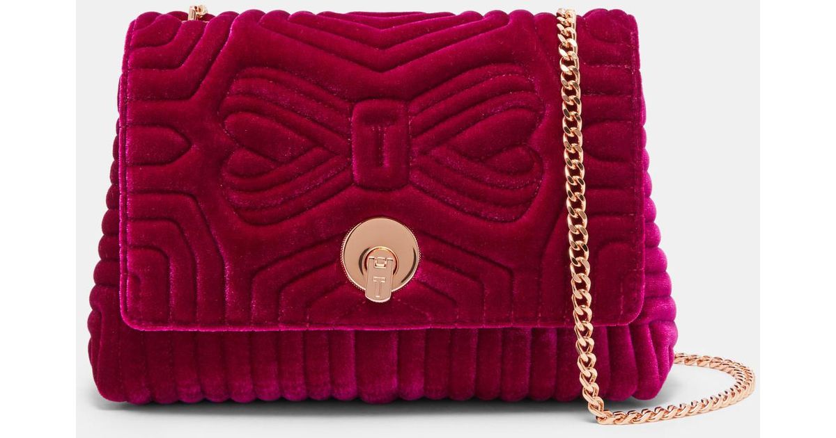Ted Baker Velvet Quilted Cross Body Bag in Deep Purple (Purple) Lyst