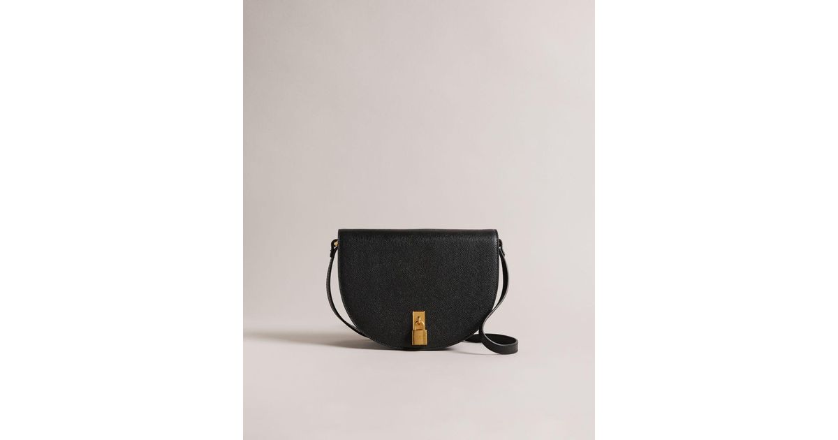 Ted Baker Leather Padlock Saddle Bag in Black Lyst