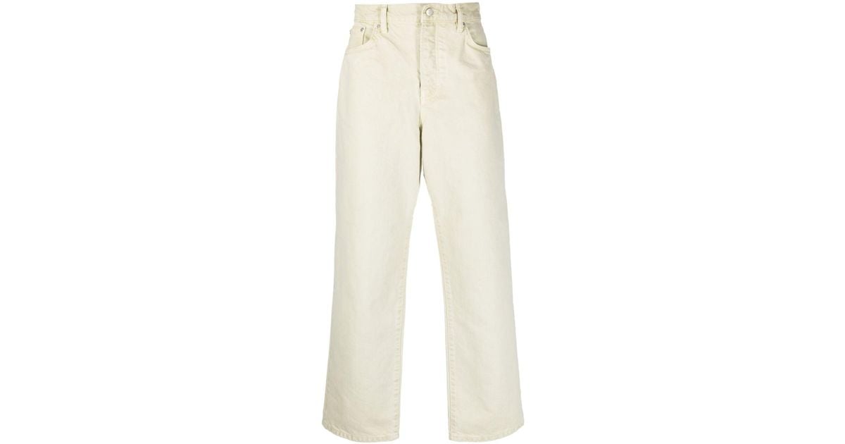 Stussy Embroidered-logo Wide-leg Jeans in Natural for Men | Lyst UK