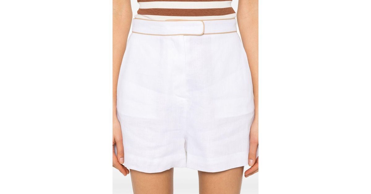 ボトムスその他 MVP WARDROBE Linen shorts MVP WARDROBE Linen Shorts in White | Lyst