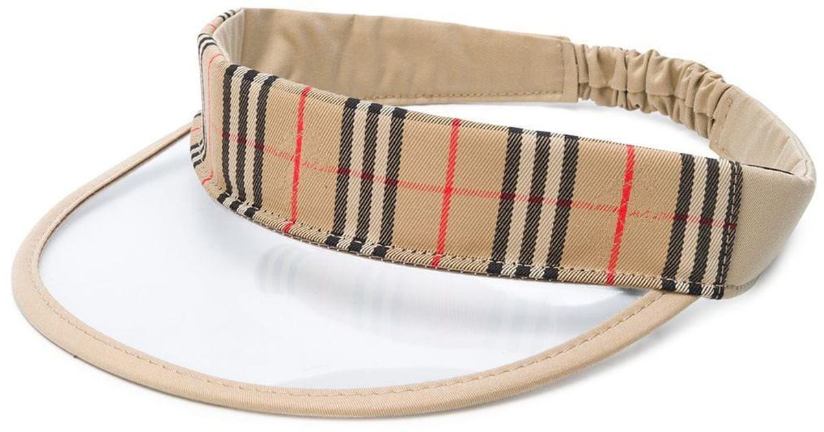 Burberry Cotton Visor Hat in Beige (Natural) | Lyst