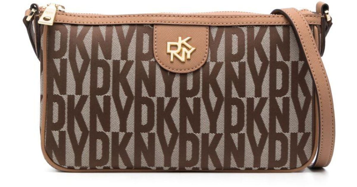 DKNY Monogramjacquard Crossbody Bag in Gray Lyst