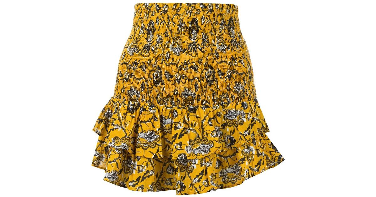 Étoile Isabel Marant Cotton Malfos Skirt in Yellow/Orange (Yellow) - Lyst